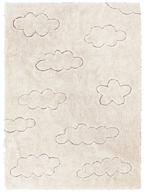 Kremowy bawełniany dywan dziecięcy tkany ręcznie odpowiedni do prania 140x200 cm Clouds – Lorena Canals