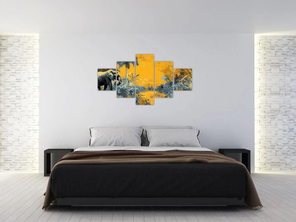 Obraz - Słoń w naturze (125x70 cm)