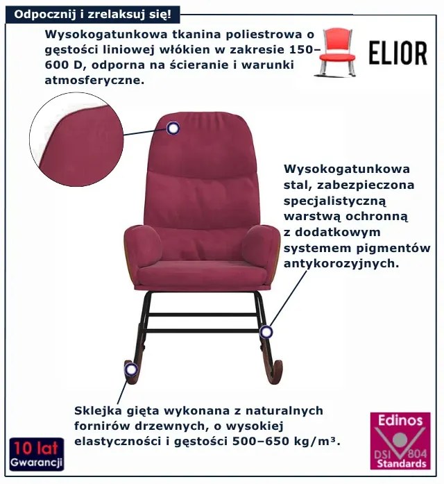 Bujany fotel w kolorze czerwonego wina E3-E16