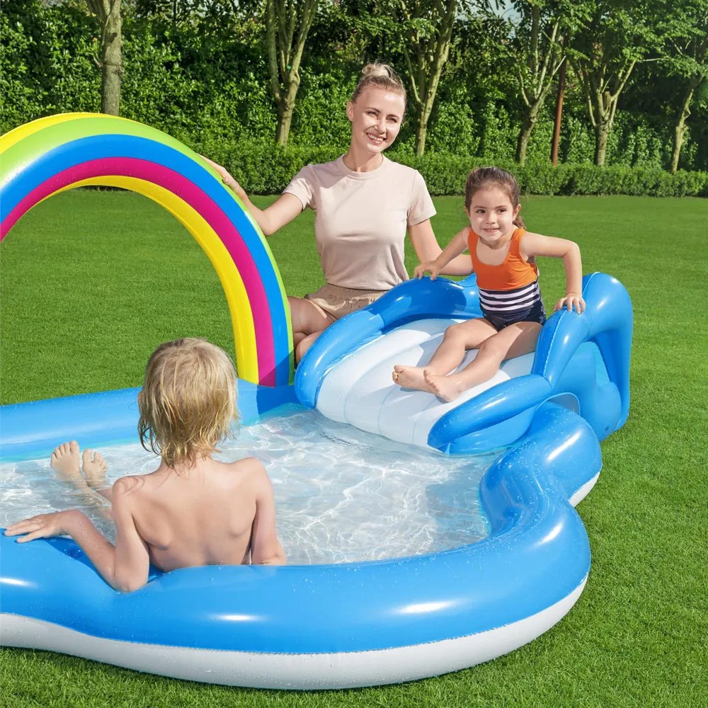 Zjeżdżalnia dmuchana z brodzikiem Tęcza 257 x 145 x 91 cm BESTWAY