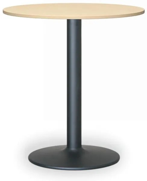 Stolik konferencyjny FILIP II, średnica 80 cm, czarna podstawa, brzoza