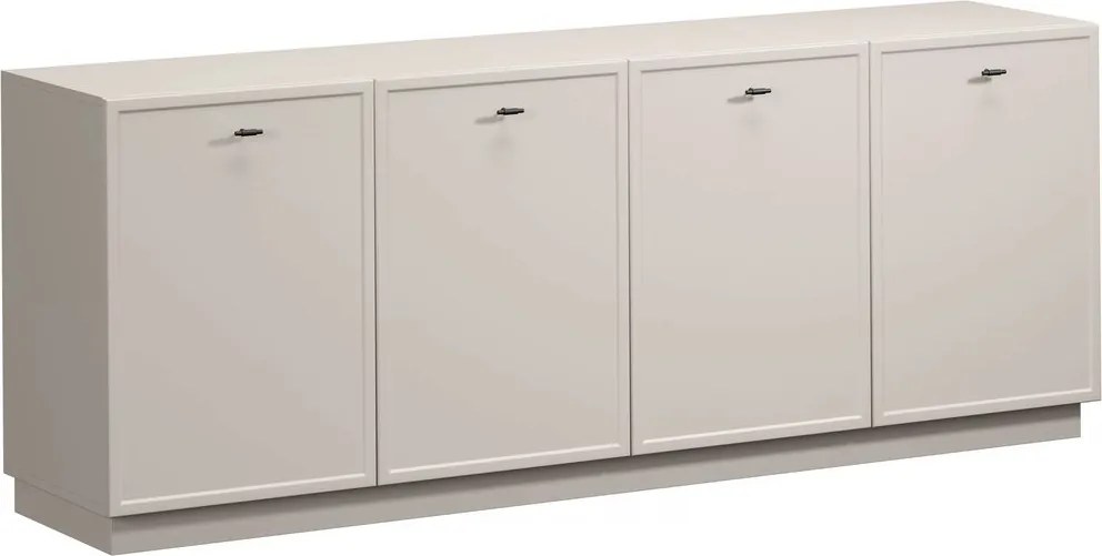 Komoda Lorini 200 cm czterodrzwiowa - kaszmir / czarne uchwyty T-bar