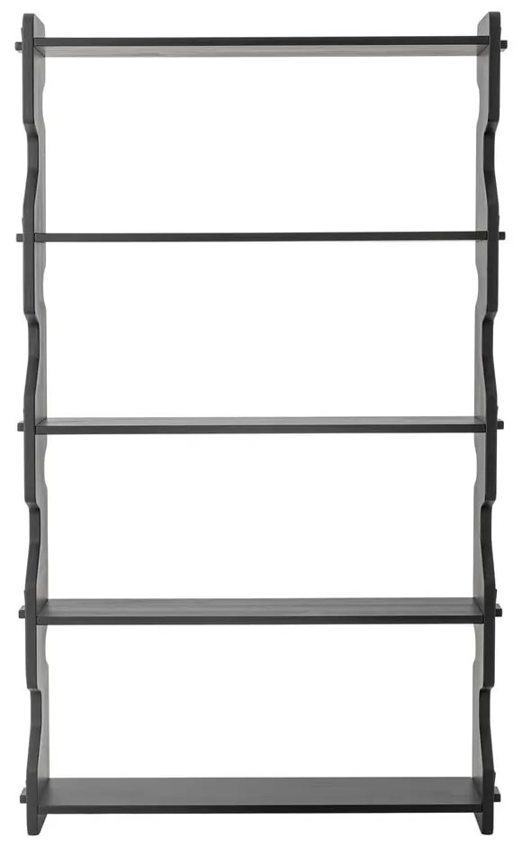 Czarny regał z litego drewna sosnowego 84x140x20 cm Savoya – Bloomingville