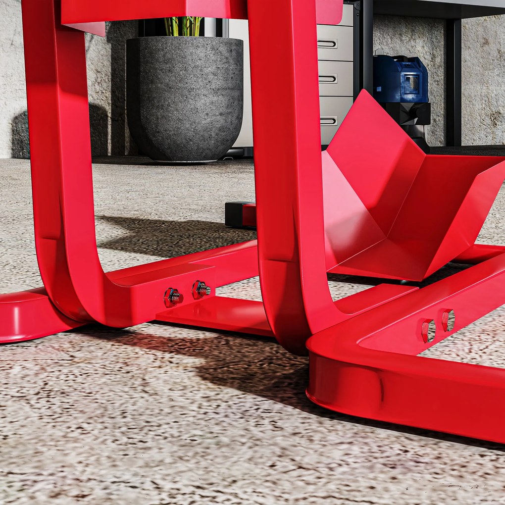 HOMCOM Podpórka do motocykli 17-21", 430-530 mm przednie koło, regulowana, metalowa, czerwona