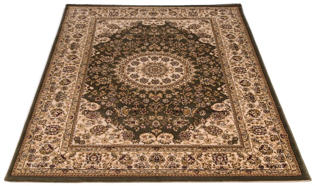 Dywan klasyczny Venezia Ornament zielono-kremowy 80 cm x 300 cm