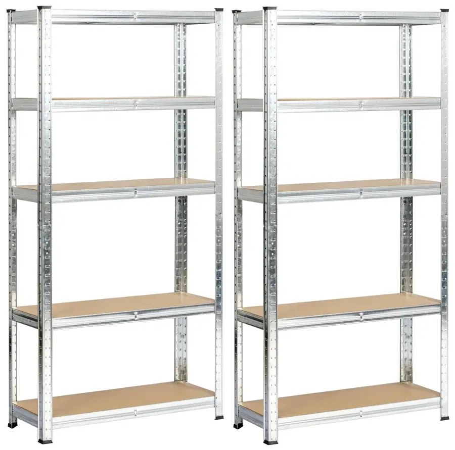 Komplet 2 srebrnych regałów do piwnicy H6-H92