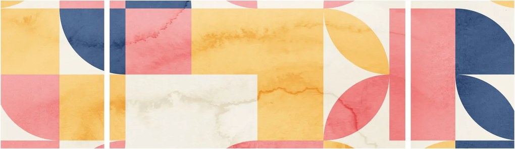 Obraz - Abstrakcja z wzorami retro (170x50 cm)