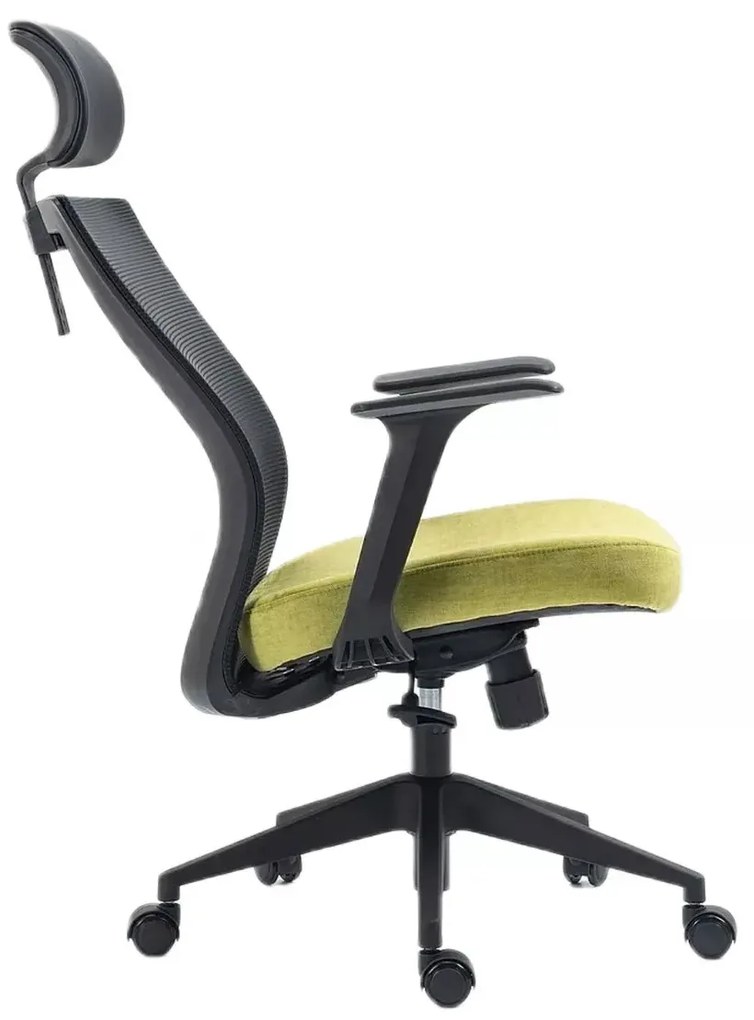 FOTEL OBROTOWY Q-328H CZARNY/ZIELONY SIGNAL