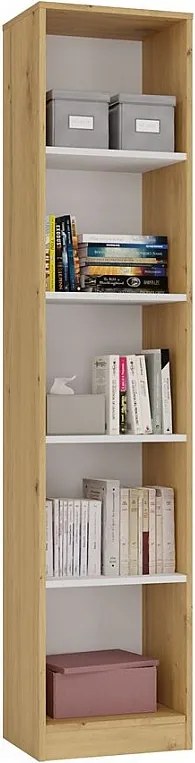 Regał Onyx R40 | Dąb Artisan/Biel | 40x30x182 cm | Regał na książki, segregatory