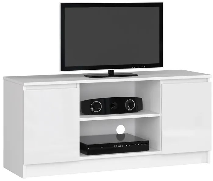 Biała szafka pod telewizor w połysku - Galapi 6X 140 cm