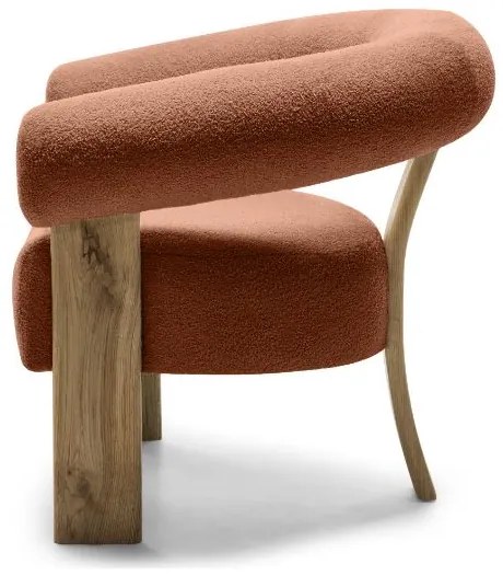 Brązowy designerski fotel KOKEI, dąb