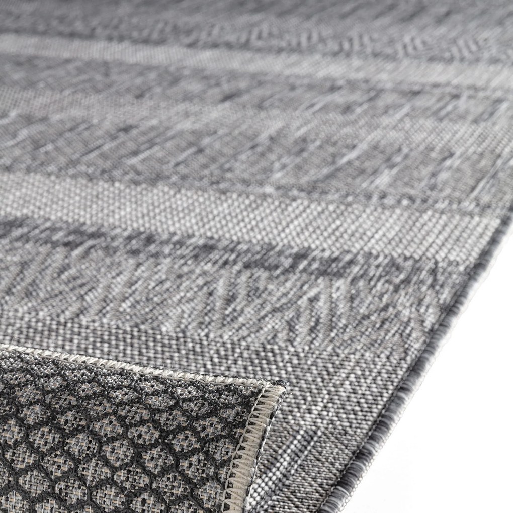 Dywan zewnętrzny Finn Boho ciemny szary 80 cm x 220 cm