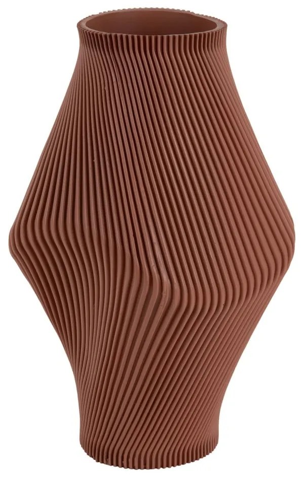 Brązowy wazon z żywicy polimerowej (wysokość 30 cm) Twisted Rib – PT LIVING