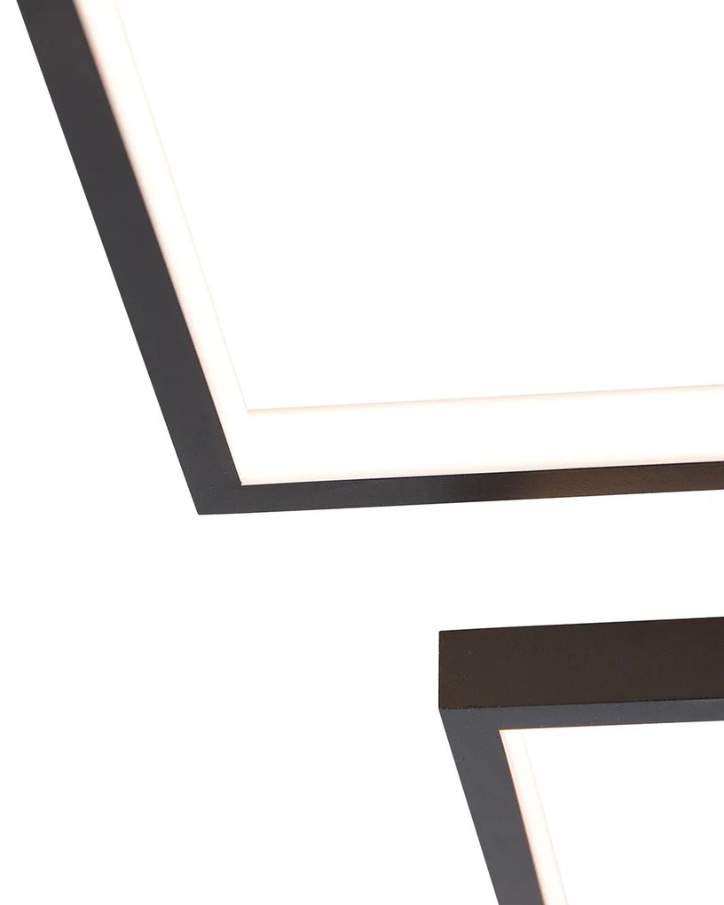 Lampa sufitowa czarna w komplecie z LED 3-stopniowy ściemniacz 4-światła - LejoDesignerski Oswietlenie wewnetrzne