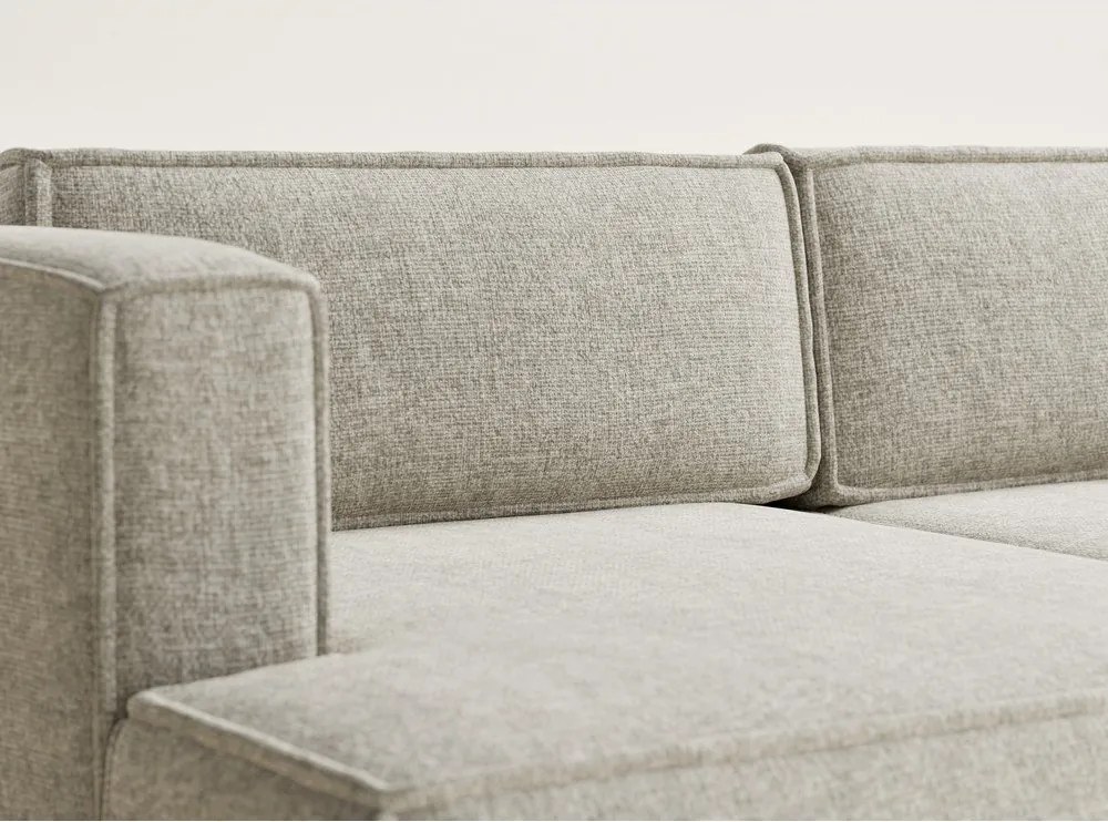 Beżowy rozkładany narożnik ze schowkiem z tkaniny szenilowej (lewostronny/z szezlongiem) Velto – Maison de Rêve