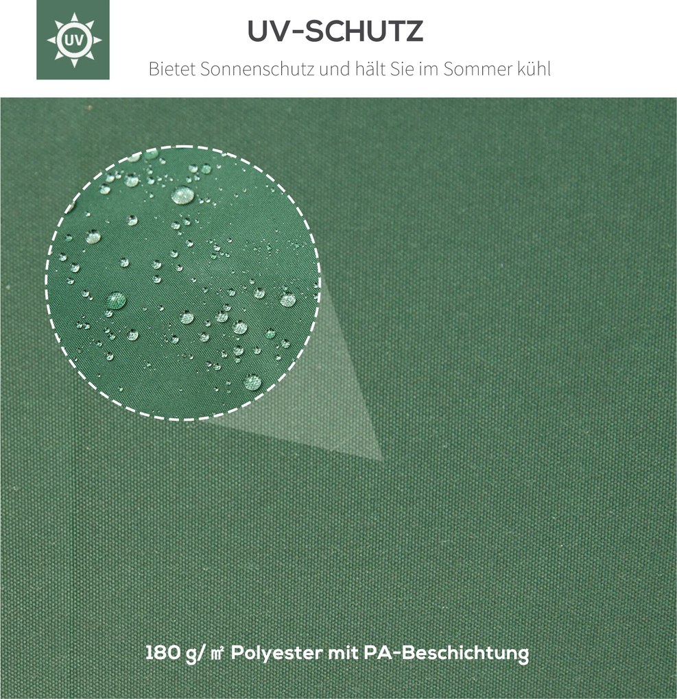 Outsunny Baldachim do Pawilonu Metalowego Zielony Poliester 3x4m Ochrona UV i Wodoodporność | Aosom PL