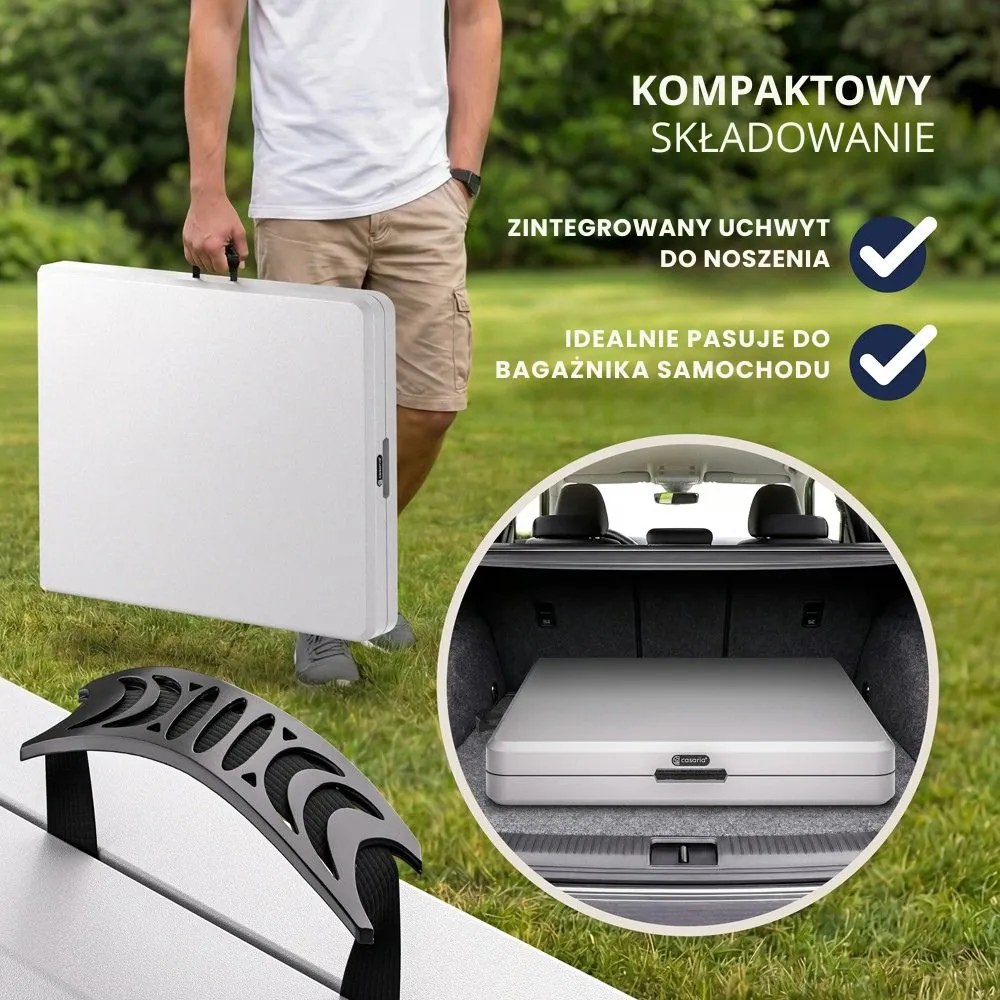 Bufetowy stół KAMIL składany, 76x183x74cm, biała Casaria