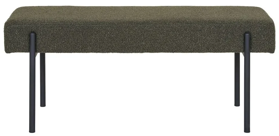 Ciemnozielona ławka z materiału bouclé Swindon – House Nordic