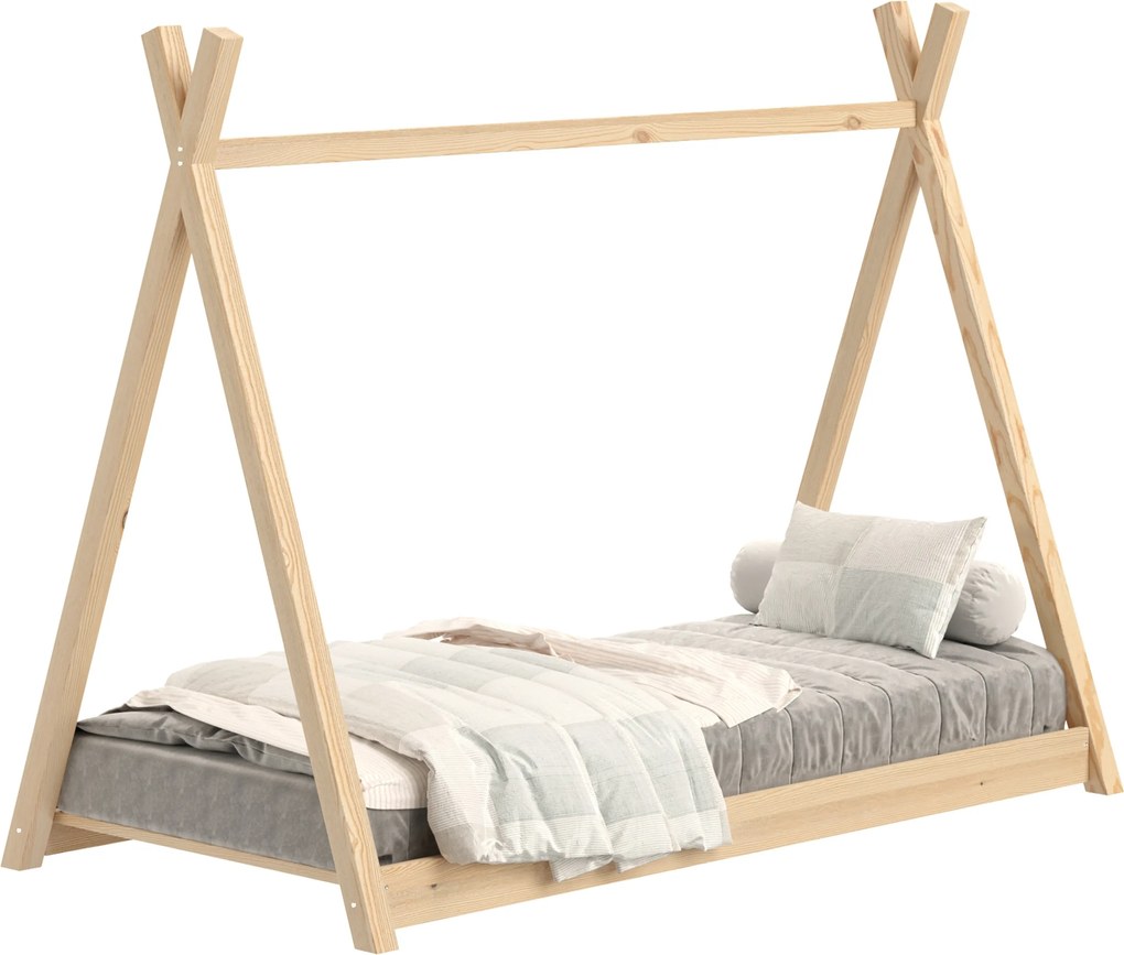 Łóżko dziecięce Tipi drewniany domek - 90x180 / sosna