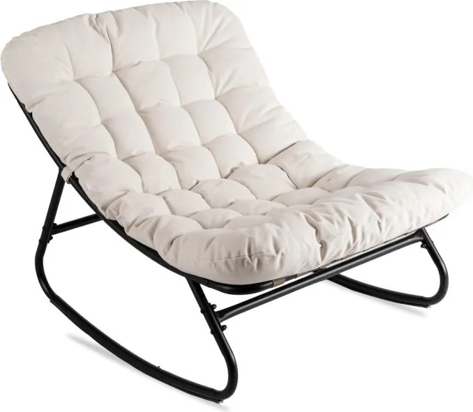 Fotel Bujany Ogrodowy AURORA na Płozach Beżowy Nowoczesny