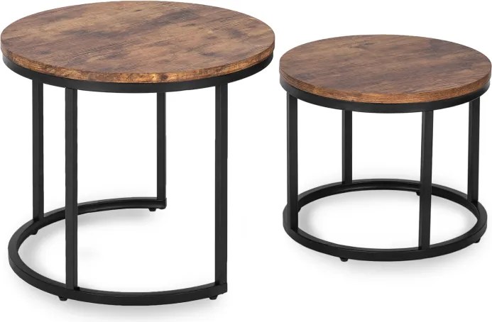 Zestaw Stolików Kawowych FIGO 43 cm/53 cm Dąb Rustykalny