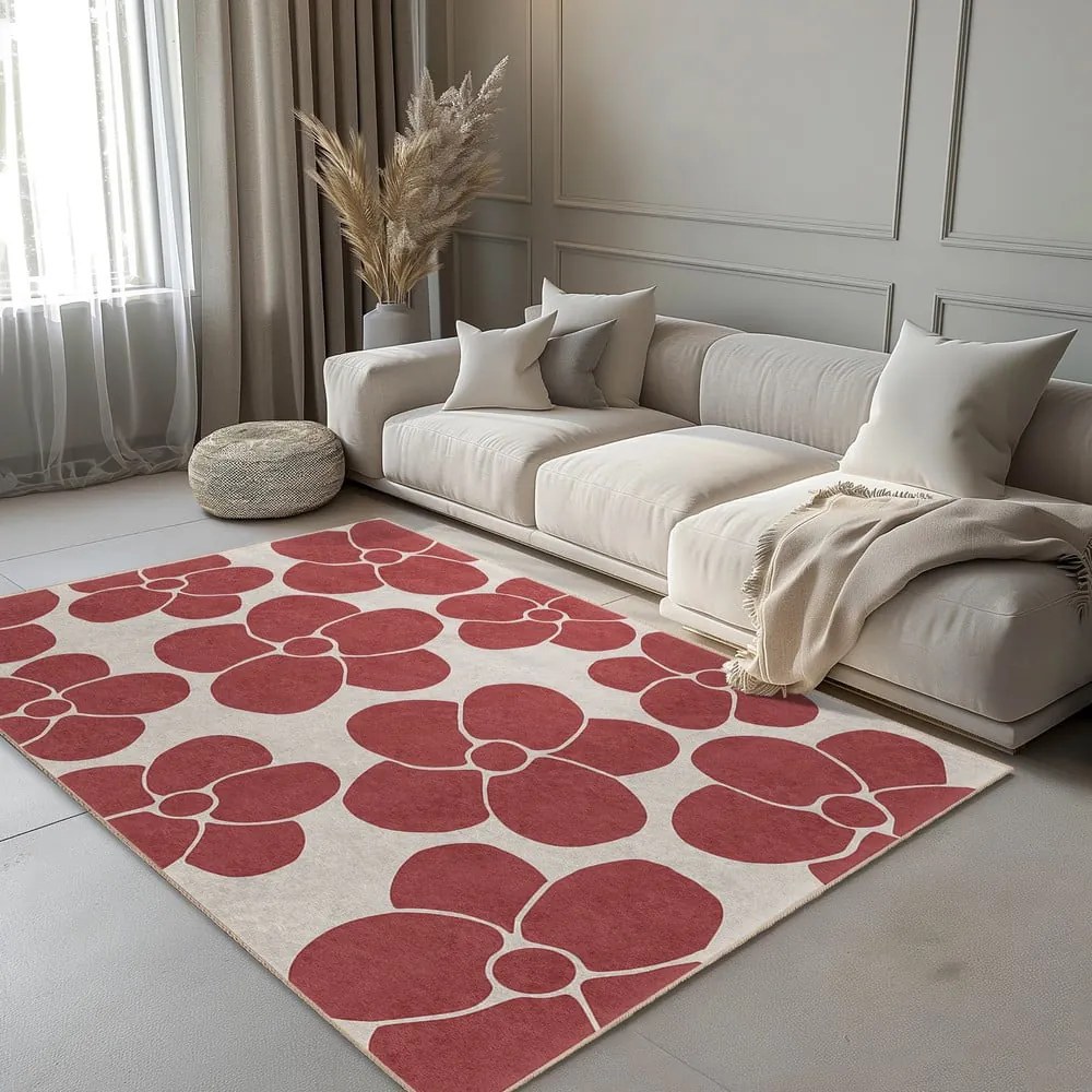 Czerwony dywan odpowiedni do prania 60x100 cm Red Meadow – Mila Home