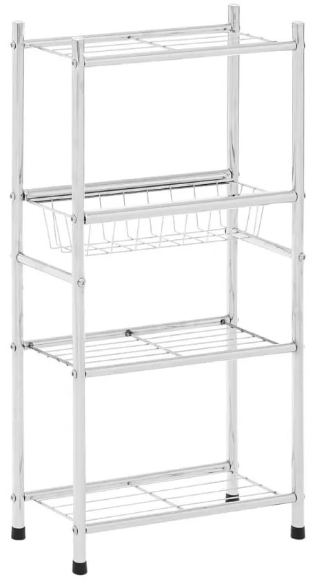 Regał łazienkowy w kolorze srebra z połyskiem 35x68 cm – Premier Housewares