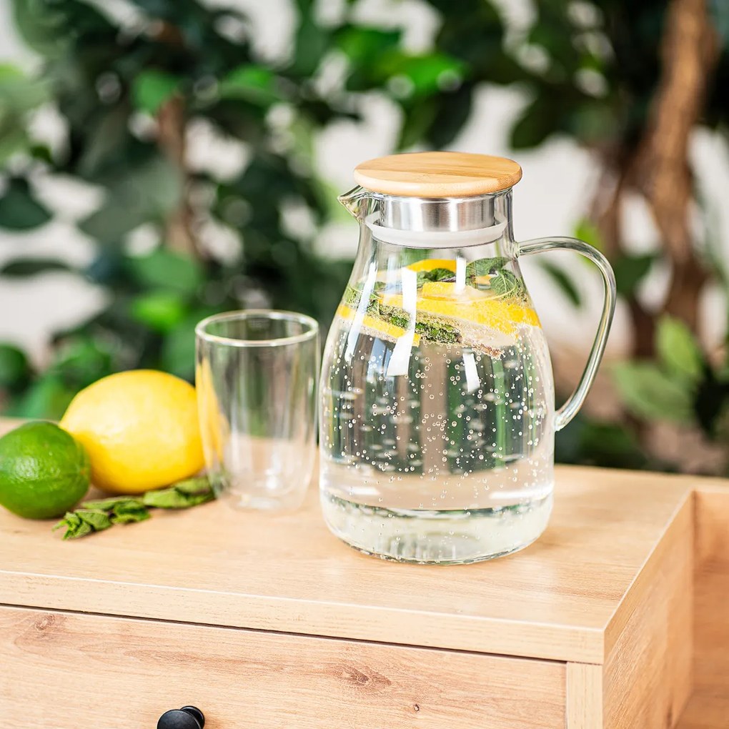 4Home Dzbanek szklany z pokrywką Bamboo Hot&Cool, 1,7 l