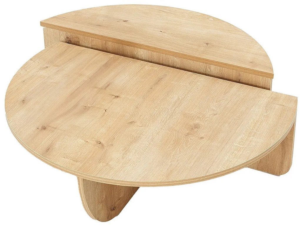 Zestaw 2 stolików kawowych - Naturalny jasny - ALOEVA