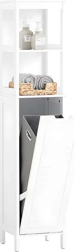 Szafka wysoka kolumna łazienkowa z kosz na pranie BZR123-W