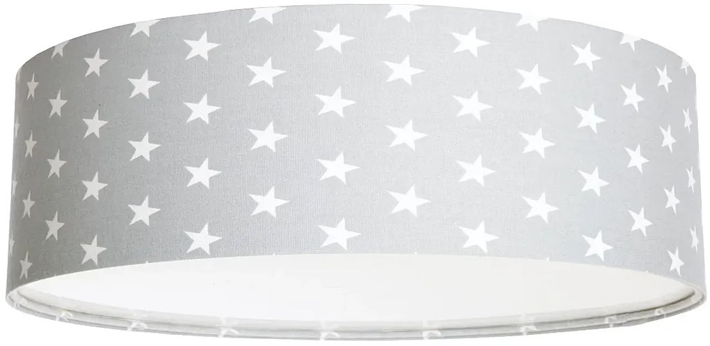 Szary okrągły plafon dziecięcy w gwiazdki - A355 W6-W48