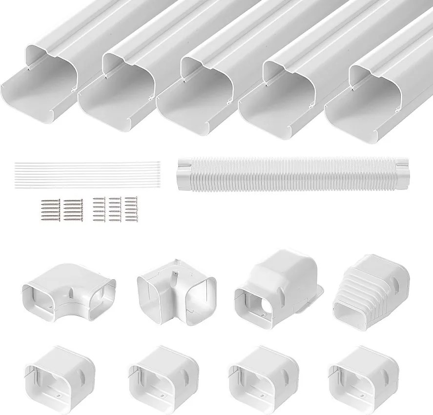 Pokrywa Rurek SucceBuy, 310 x 7,6 cm do Mini-Split/Klimatyzatora, z PVC, z Prostymi Wężami Elastycznymi