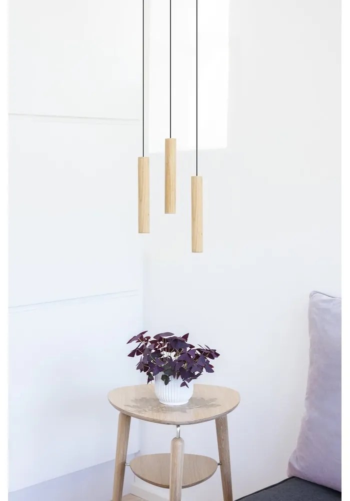 Lampa wisząca LED z drewnianym kloszem ø 3 cm Chimes – UMAGE