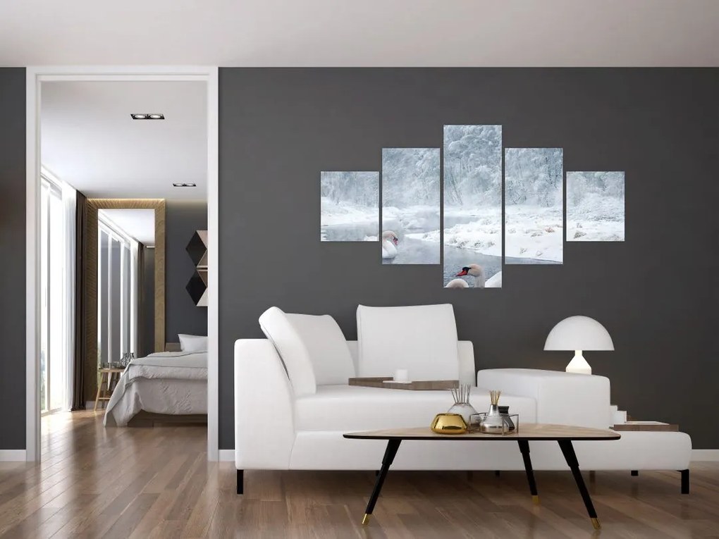 Obraz łabędzi (125x70 cm)