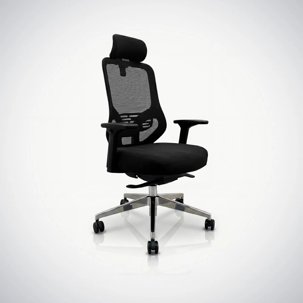 Ergonomiczny fotel biurowy z siatką czarny AXIS