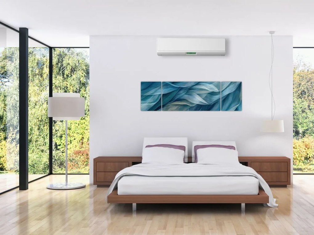 Obraz - Niebieskie i białe fale (170x50 cm)