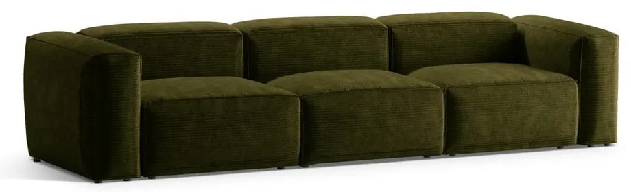 Zielona sztruksowa sofa 364 cm Bergamo – Cosmopolitan Design
