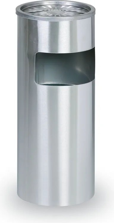 Zewnętrzny kosz na śmieci z popielniczką "flower", 600 x 250 x 250 mm, nierdzewny matowy