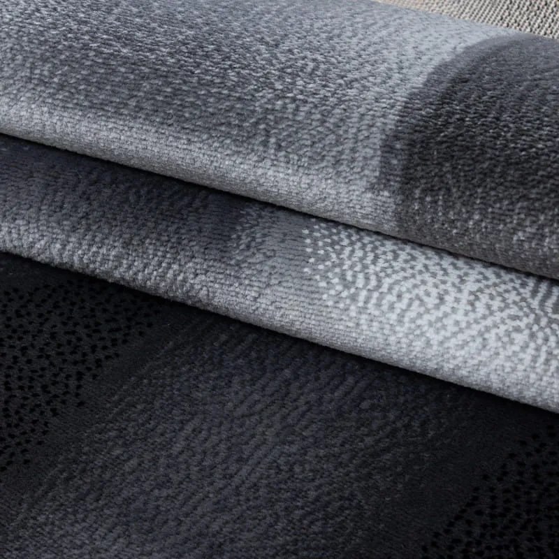 Dywan nowoczesny Plus Wstęgi szaro-czarny 160 cm x 230 cm
