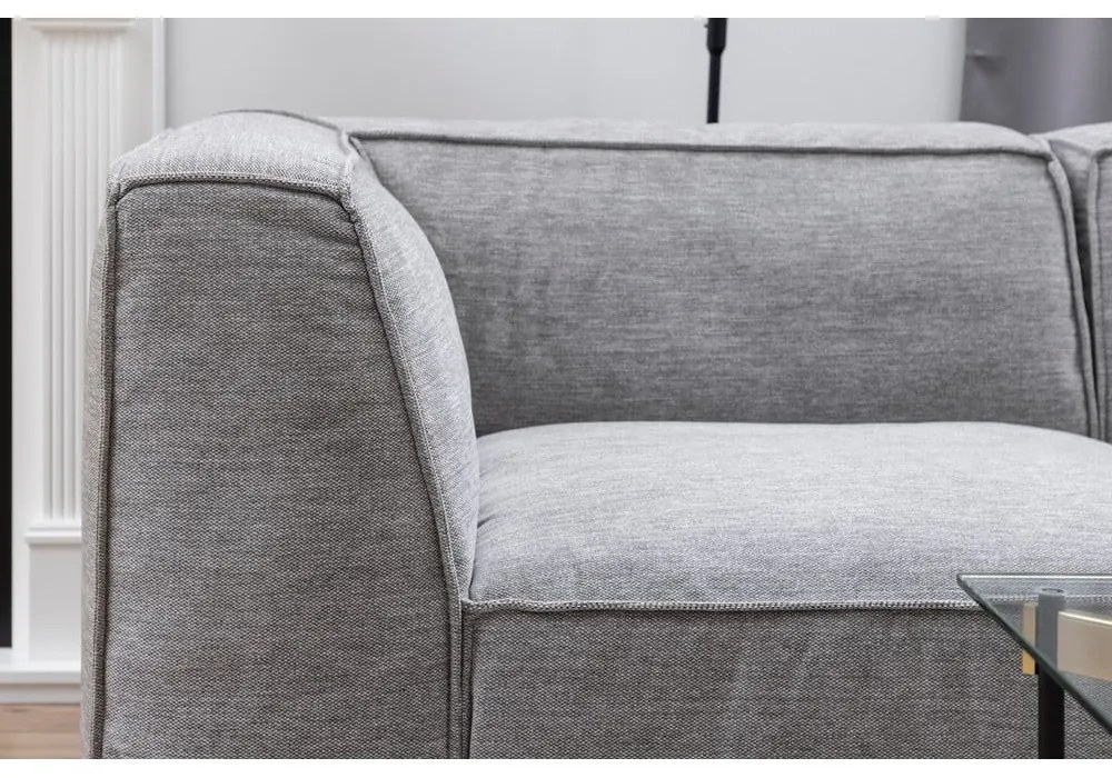 Jasnoszara sofa modułowa Bonami Selection Fairfield, 208 cm