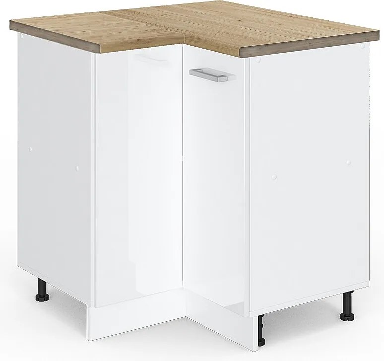 Szafka narożna biały wysoki połysk 75.6x60x81.6 r-line