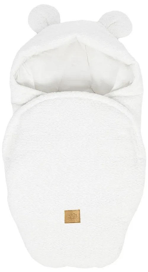 Biały rożek niemowlęcy z materiału bouclé 45x80 cm – Meowbaby