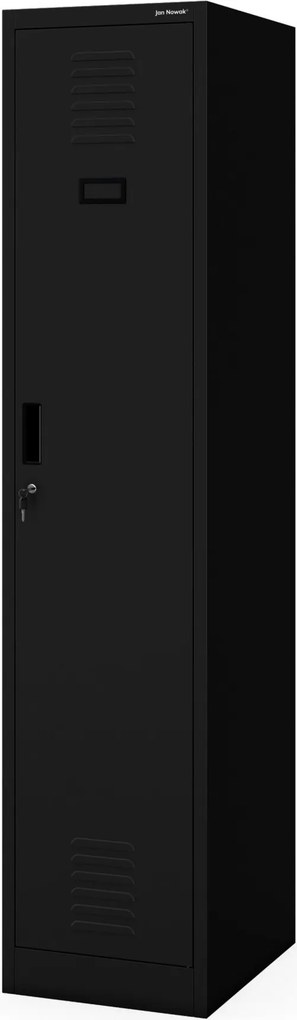 Szafka pracownicza ubraniowa dwukomorowa czarna, 400x1800x500 mm: KACPER 1 Plus