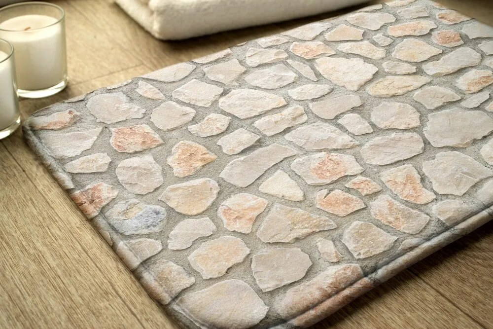 Dywanik antypoślizgowy do łazienki Dywanik antypoślizgowy do łazienki Kamienie Ściana