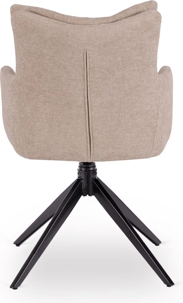 Krzesło Tapicerowane Obrotowe do Salonu JULY Beżowe Nowoczesne
