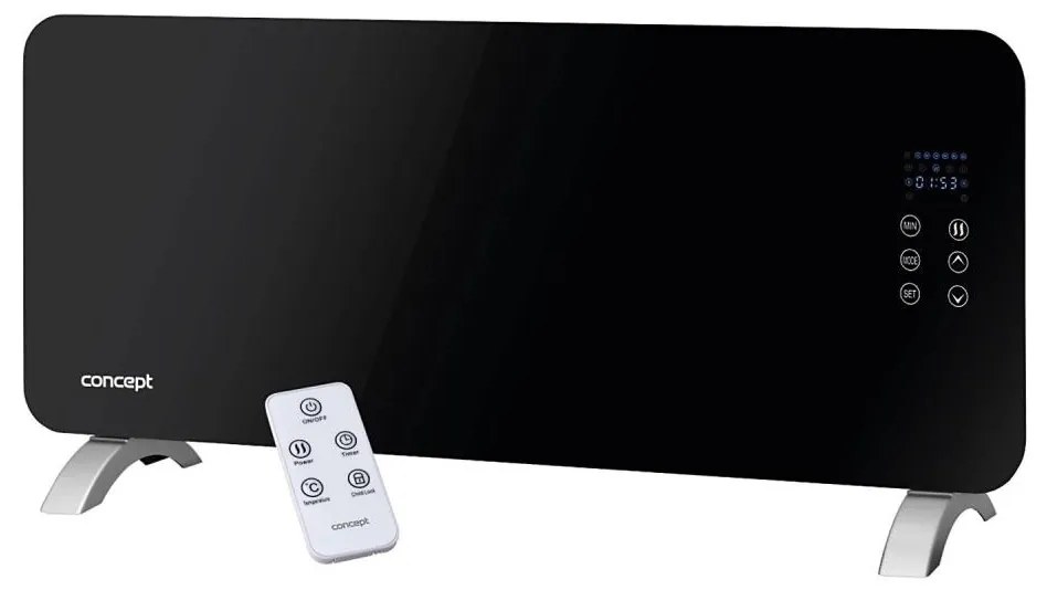 Concept KS4010 - Elektryczny grzejnik/konwektor 2000W IP24 czarny+zdalne sterowanie