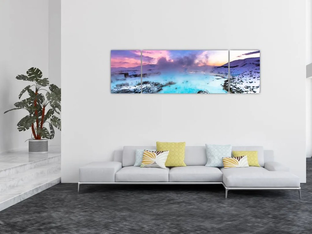 Obraz - Błękitna laguna na Islandii (170x50 cm)