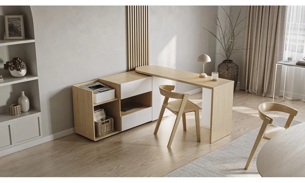 Biurko z blatem w dekorze dębu 48x159 cm Tango – TemaHome