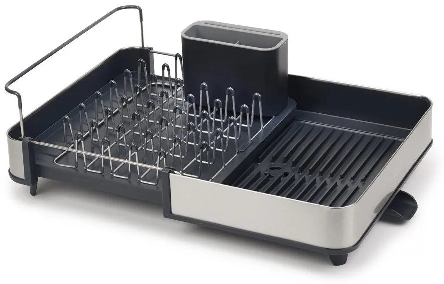 Ciemnoszary regulowany ociekacz ze stali nierdzewnej 36x32 cm Extend Steel – Joseph Joseph