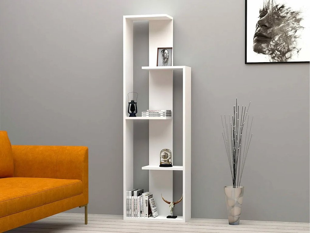 Półka skandynawska – 50 x 160 x 19,6 cm – biała – płyta wiórowa pokryta melaminą